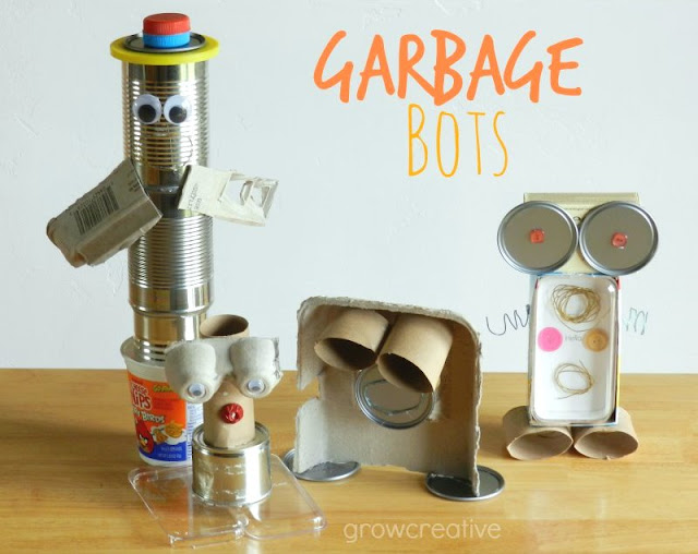 Make garbage bots out of recyclables: Grow Creative Blog Make garbage bots out of recyclables: Grow Creative Blog