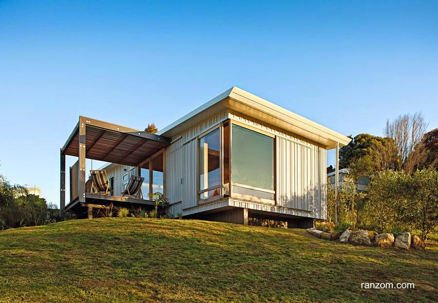 Un modelo ideal para casa de campo Vivienda prefabricada con forma de caja estilo Contemporáneo