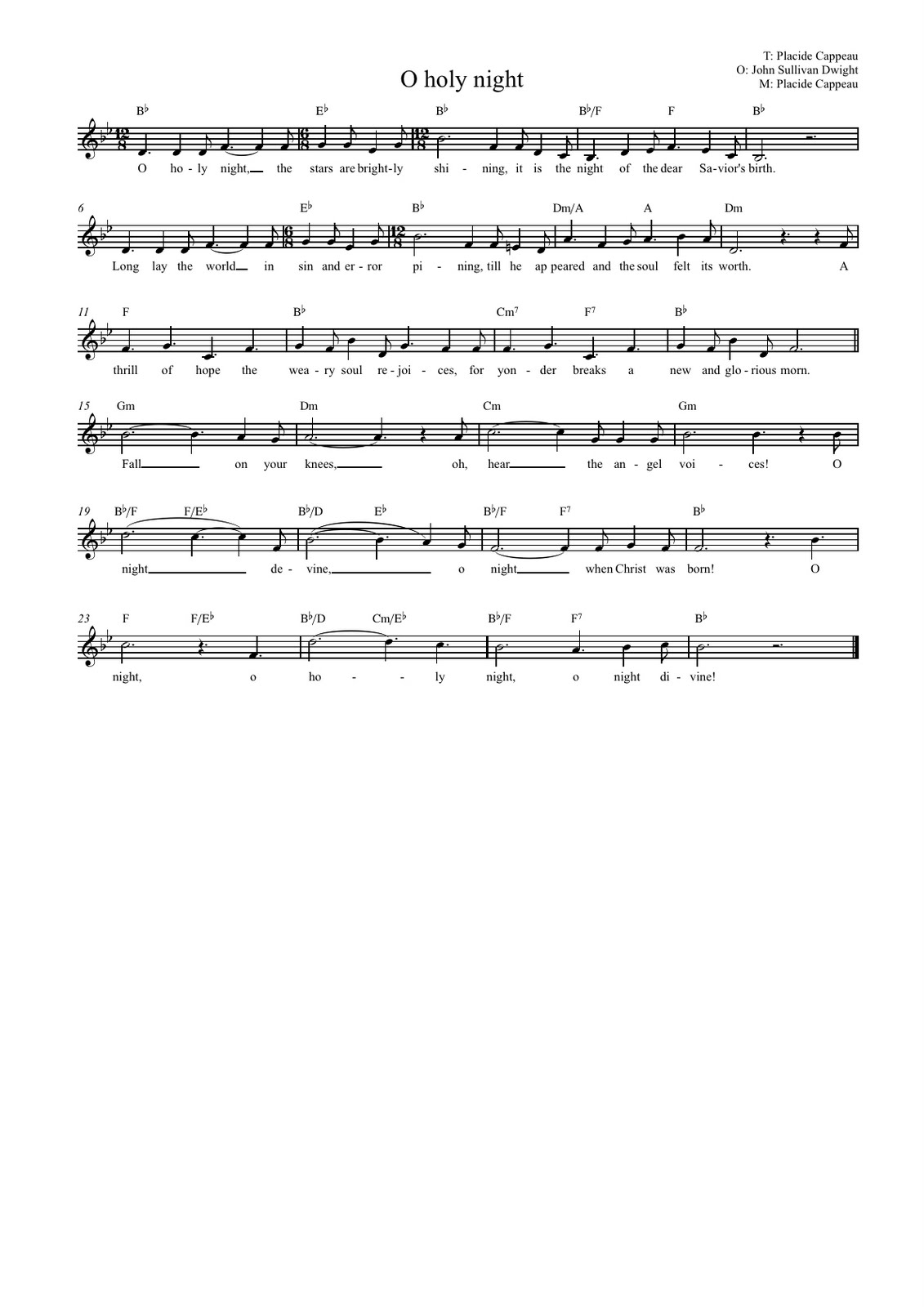 Gratis noter O holy night Gratis noter O holy night