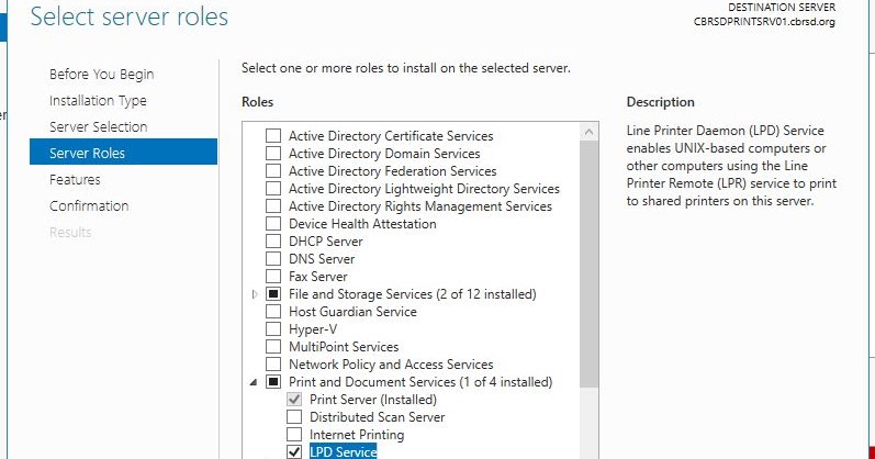 windows server internet printing