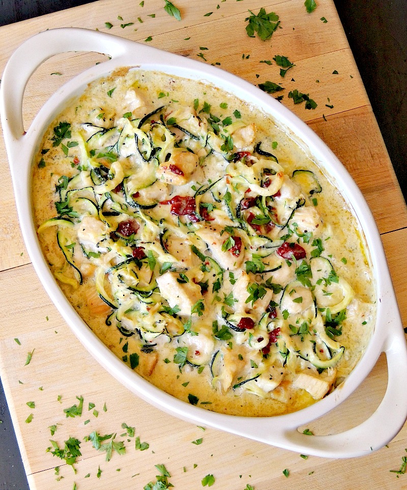 Chicken Alfredo Zoodle Bake Bobbi's Kozy Kitchen