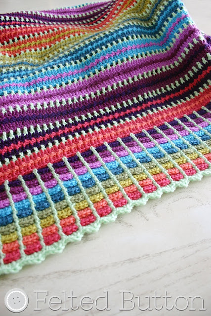 Skittles Blanket FREE crochet pattern by Felted Button