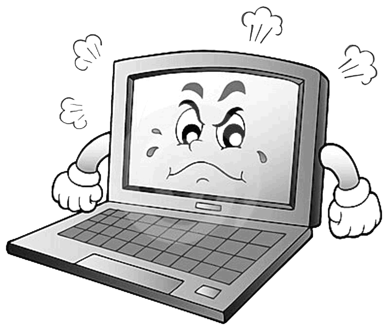 laptop marah animasi