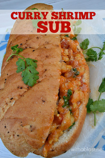 Curry Shrimp Sub is the perfect Friday night dinner or anytime weekend lunch - even kids love this mildly spiced shrimp sandwich #Sandwich #ShrimpSandwich #EasyShrimp #CurryRecipe