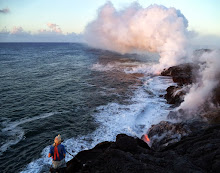 Leigh filming ocean entry lava June 2013