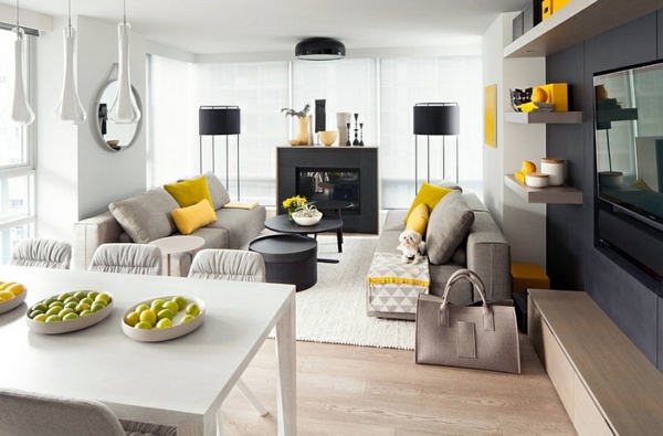 Choosing Gray And Yellow As The Living Room Color Scheme Home Living Room Color Scheme Gray And Yellow In Lounge Dining