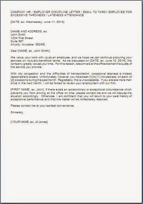 Warning Letter To Employee for Late Coming