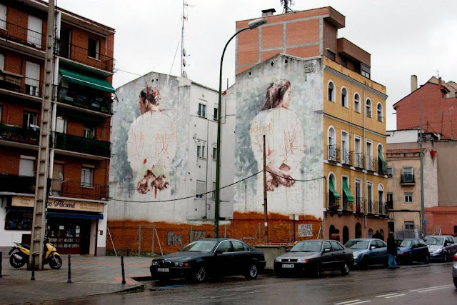 New Street Art Mural By Borondo In The District of Tetuan in Madrid, Spain. 2