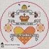  meant to be valentine cross stitch chart with bees and hearts