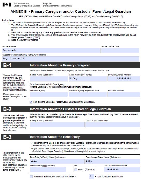 Opening An RESP With Questrade