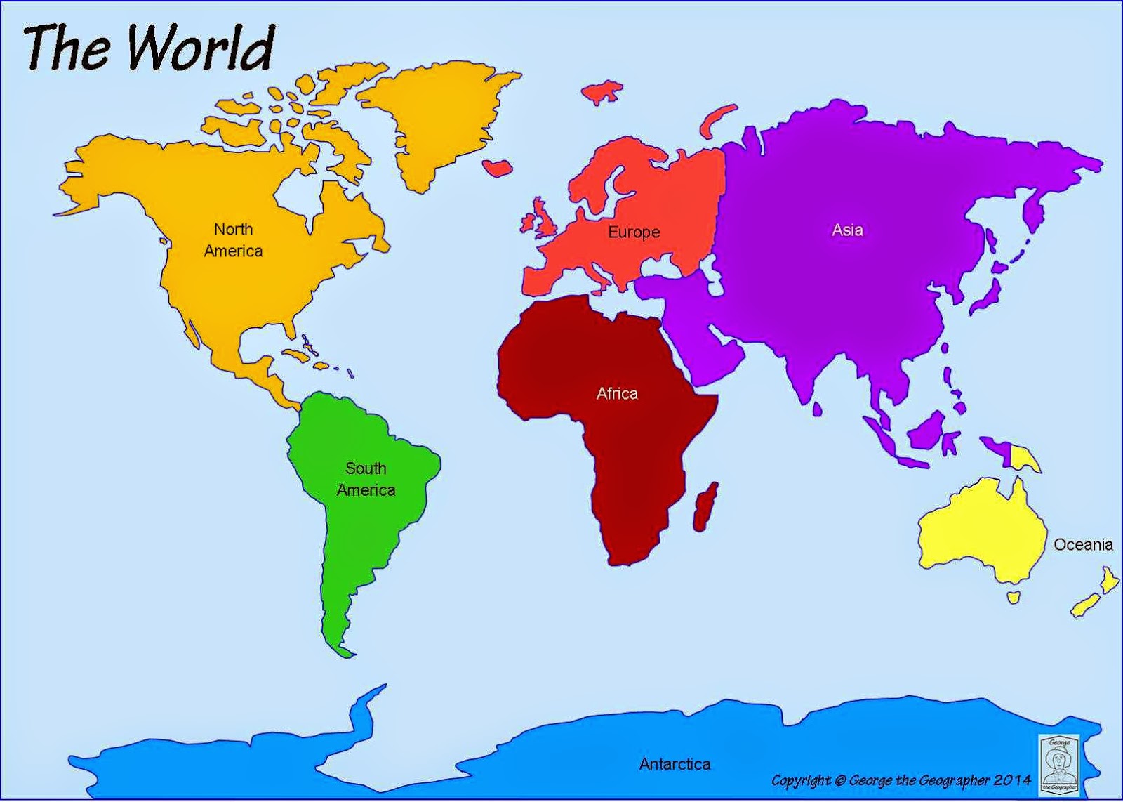 Map Of The Continents Printable