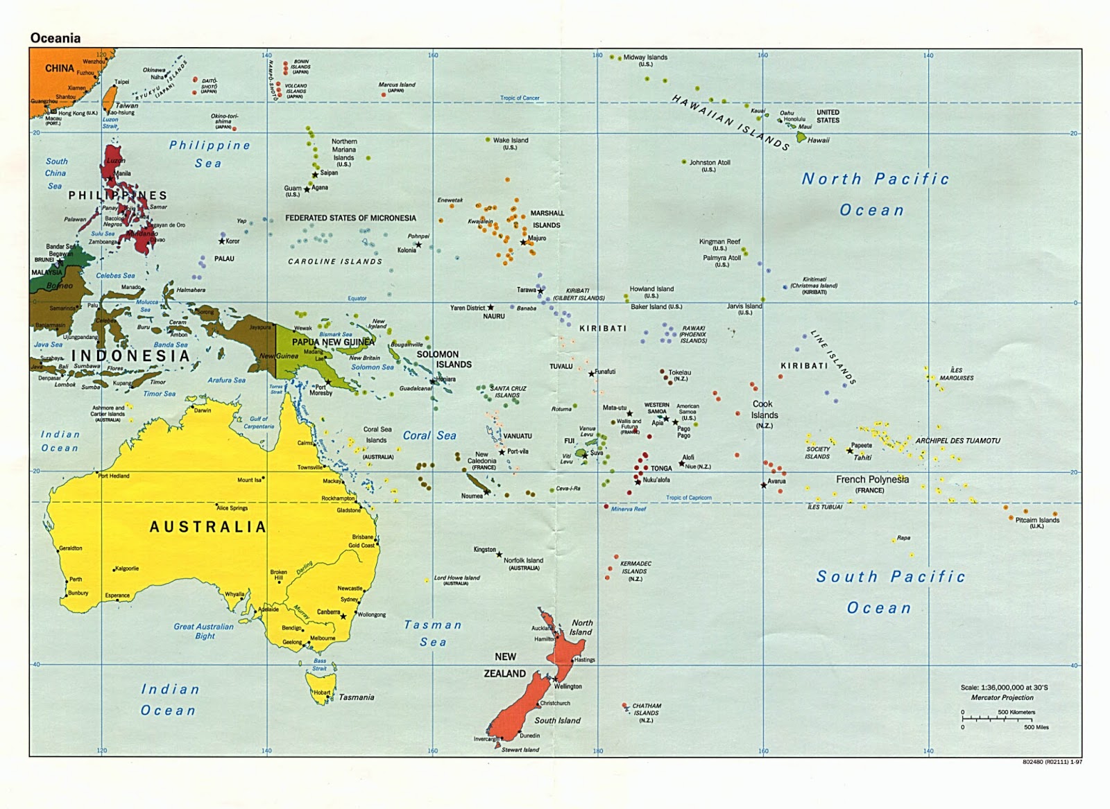 OCEANIA - GEOGRAPHICAL MAPS OF OCEANIA