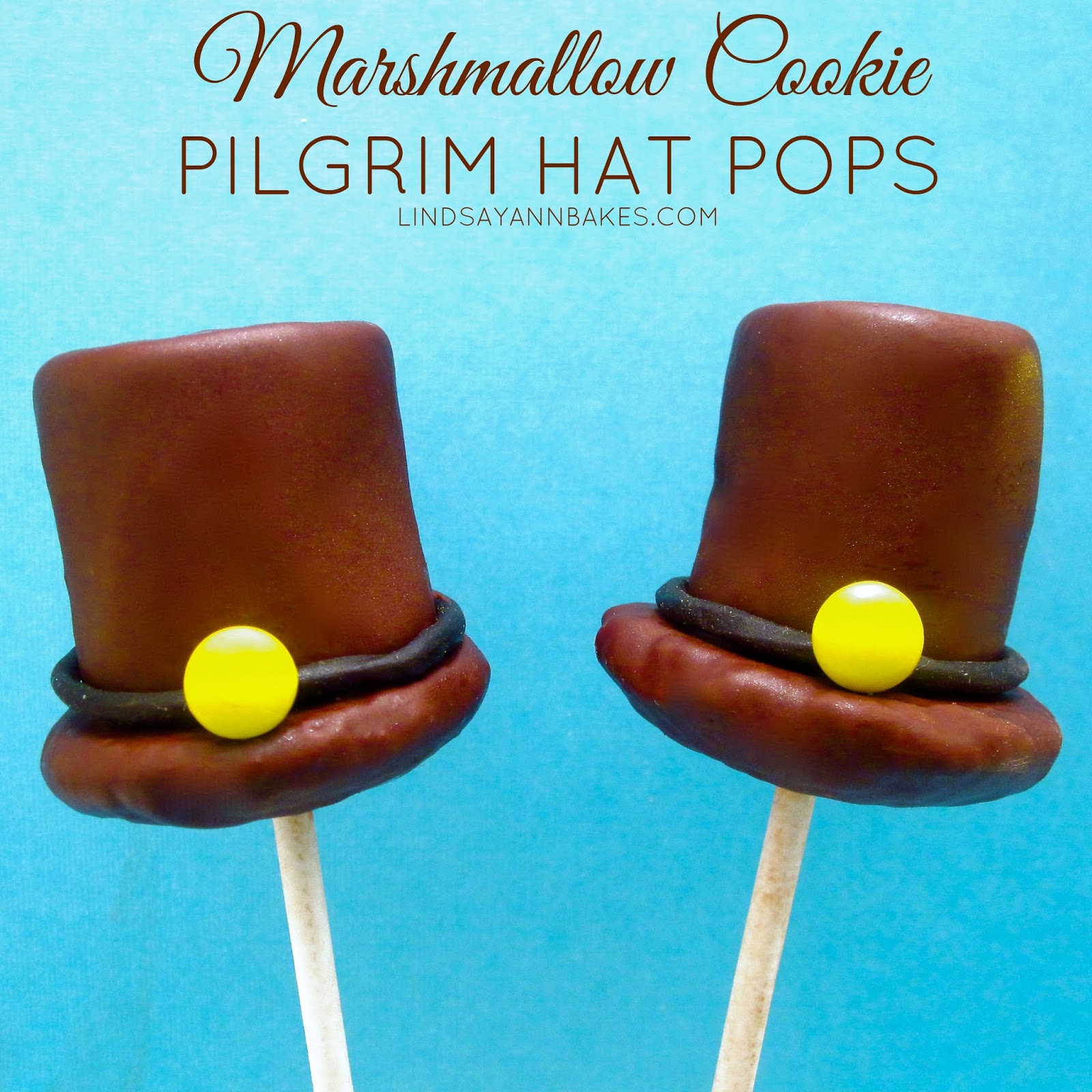 Marshmallow Cookie Pilgrim Hat Pops - The Lindsay Ann