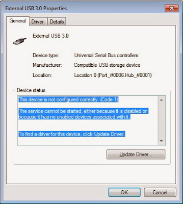 USB 3.0 Device driver troubleshooting