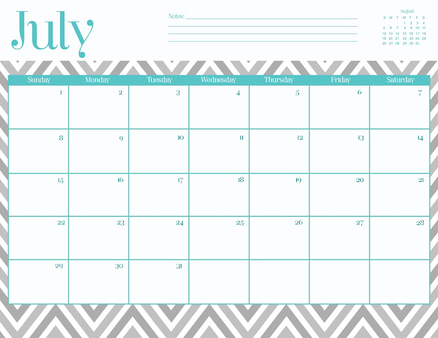 FREEBIES  //  JULY CALENDARS, Oh So Lovely Blog