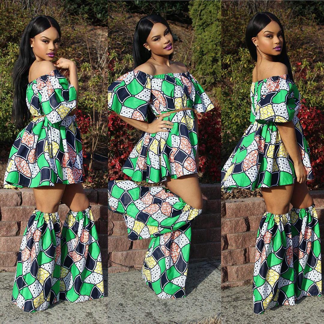 ankara short flay gown