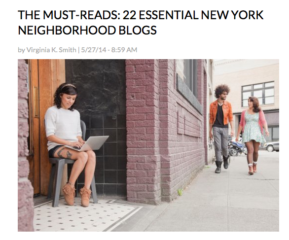 Named one of the Essential NYC neighborhood blogs 2014
