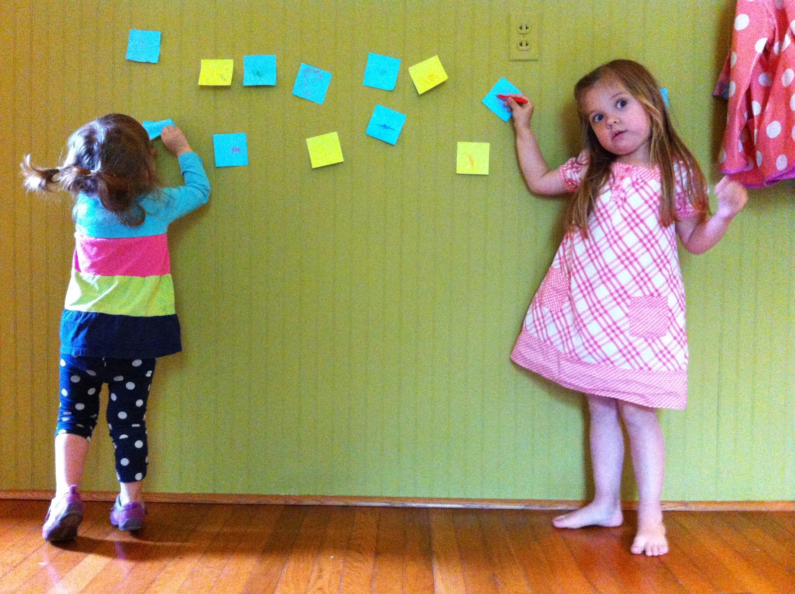 A Childhood List 50) Curate a Postit Note Art Gallery