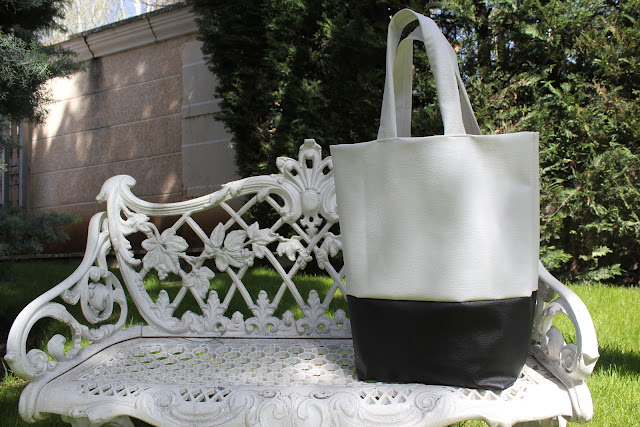 DIY Cómo hacer este maxi-bolso de cuero blanco y negro