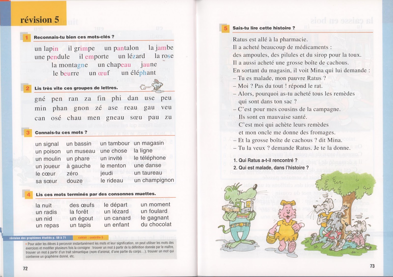 Ratus Et Ses Amis Exercices à Imprimer école : références: Ratus et ses amis CP (1994) : grandes images