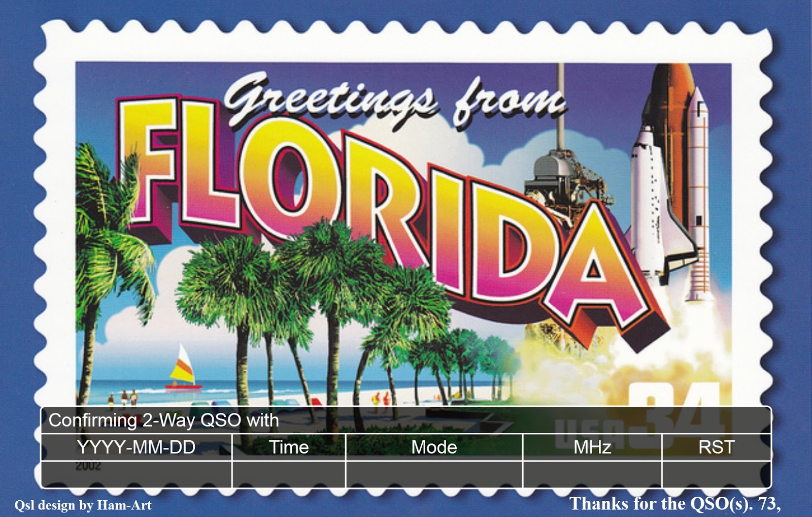 HamArt Qsl Design USA States Postal Series QSL Cards