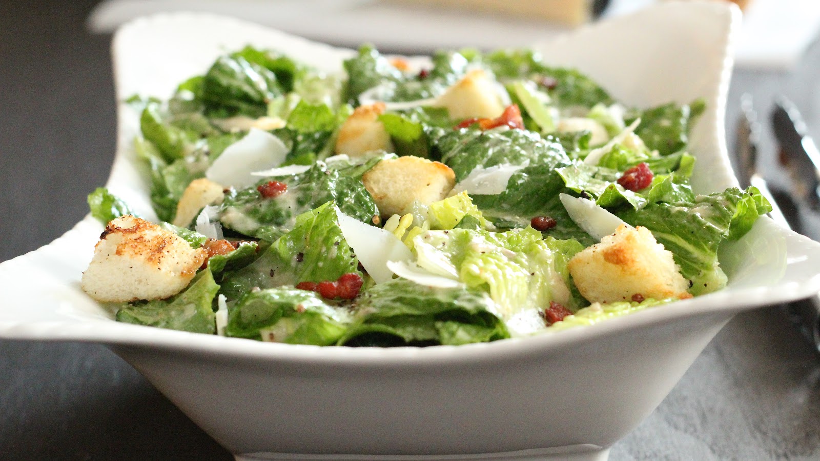 ROASTED BLACK PEPPER CAESAR SALAD WITH PANCETTA In Good Flavor