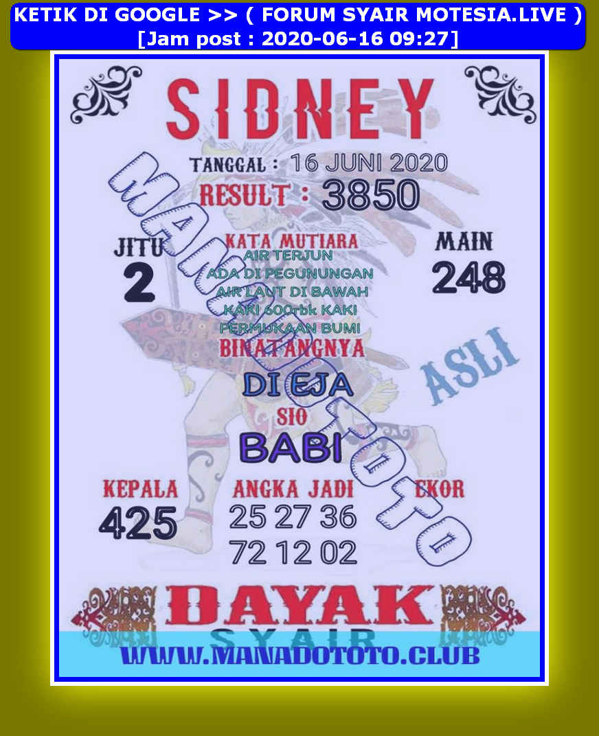 1 New Message Kode Syair Sydney 16 Juni 2020 Forum Syair Togel Hongkong Singapura Sydney