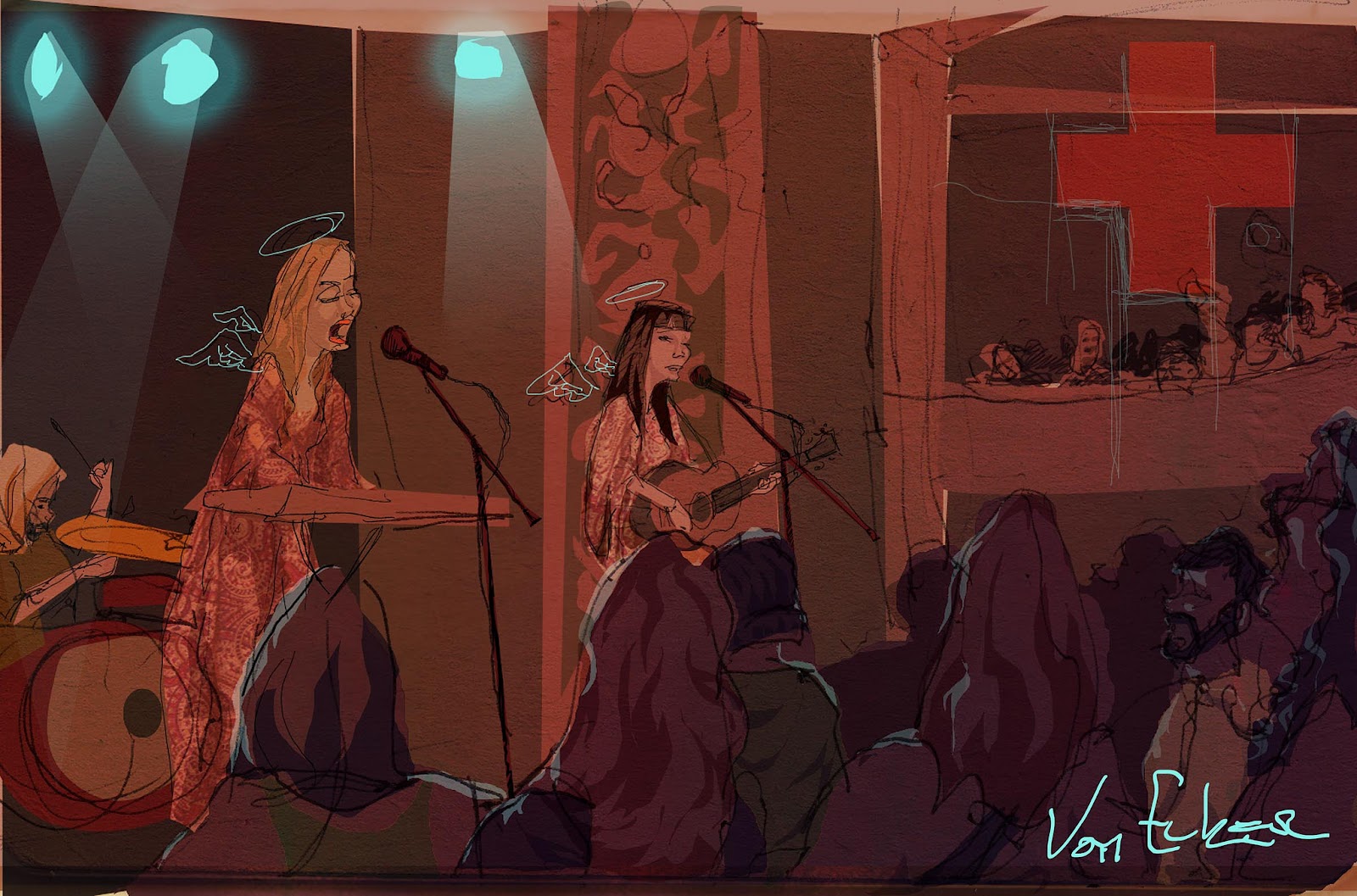 MOTORCITYBLOG REVIEW & ILLUSTRATIONS First Aid Kit live in Chicago by Von Ecker