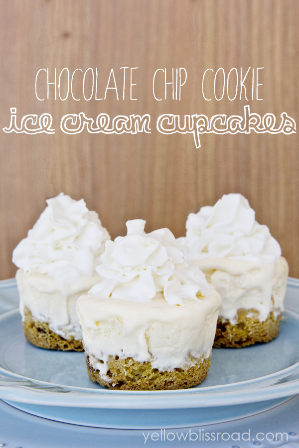 chocolate chip cookie & ice cream cupcakes