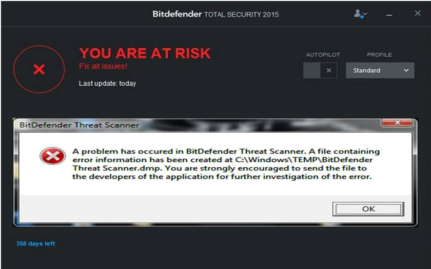 BITDEFENDER THREAT SCANNER ERROR FIX IT