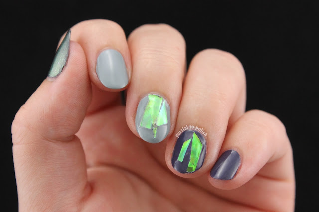 Iridescent Hoop Tape Nails Featuring Some China Glaze The Giver Polishes