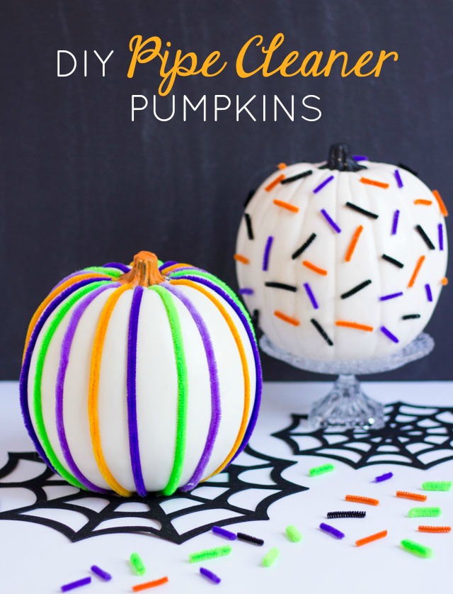 Pipe cleaners and pumpkins make the perfect match for a fun Halloween pumpkin decorating idea! #pumpkinideas #pipecleaners #pipecleanercrafts #halloweencrafts Pipe cleaners and pumpkins make the perfect match for a fun Halloween pumpkin decorating idea! #pumpkinideas #pipecleaners #pipecleanercrafts #halloweencrafts