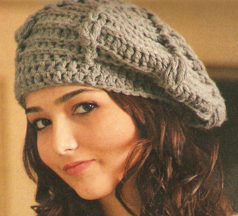 free knitting pattern women's knit beret models