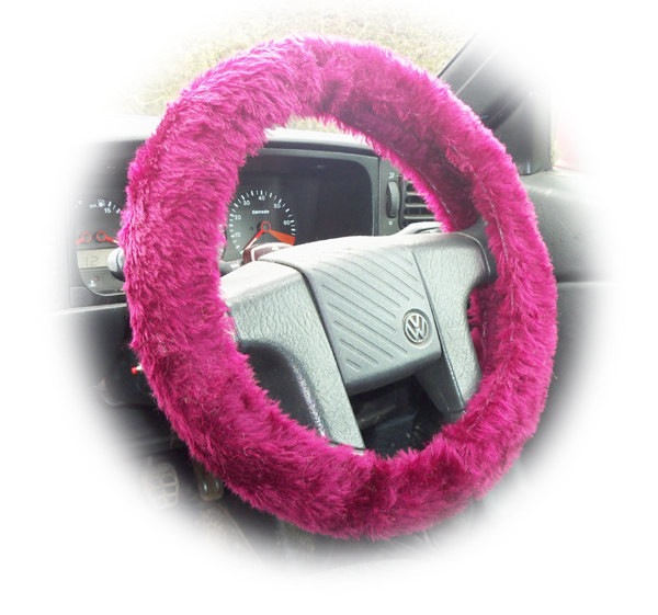 Poppys Crafts a rainbow of fuzzy steering wheel covers