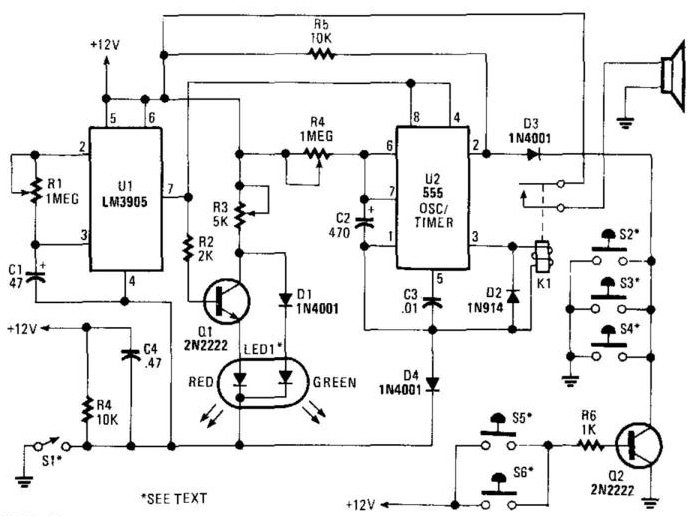 Auto Alarm Schematic Circuit Diagram
