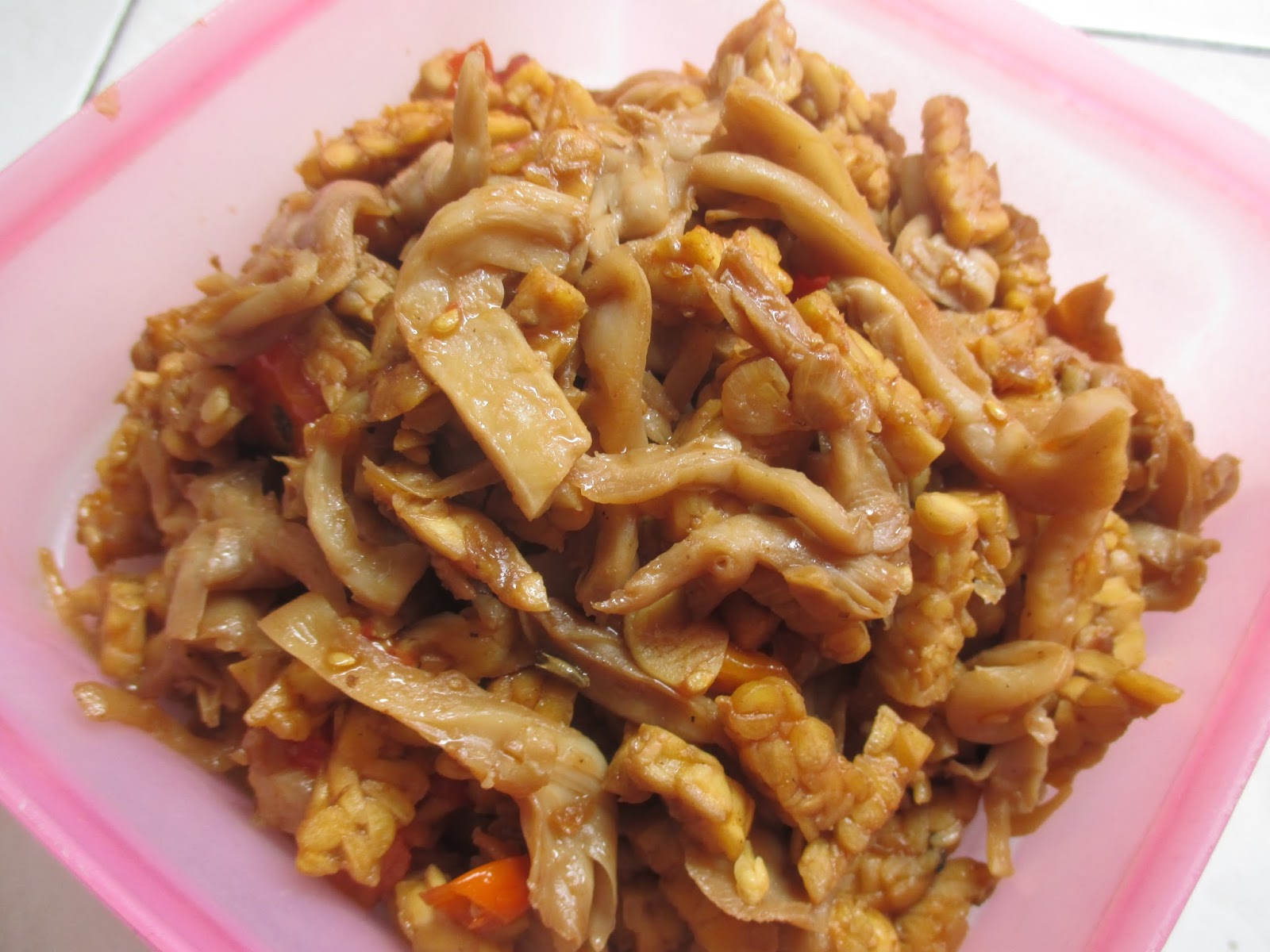 Resep dan Cara Masak Tumis Jamur Tiram Tempe Pedas Gurih