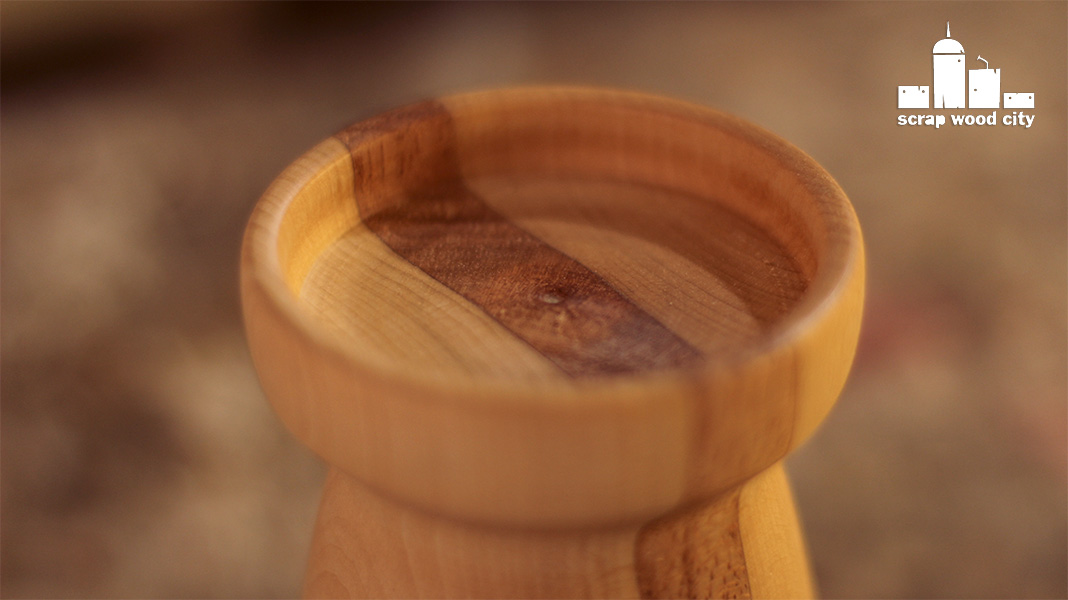 scrap wood city How to make a turned candle holder out of two