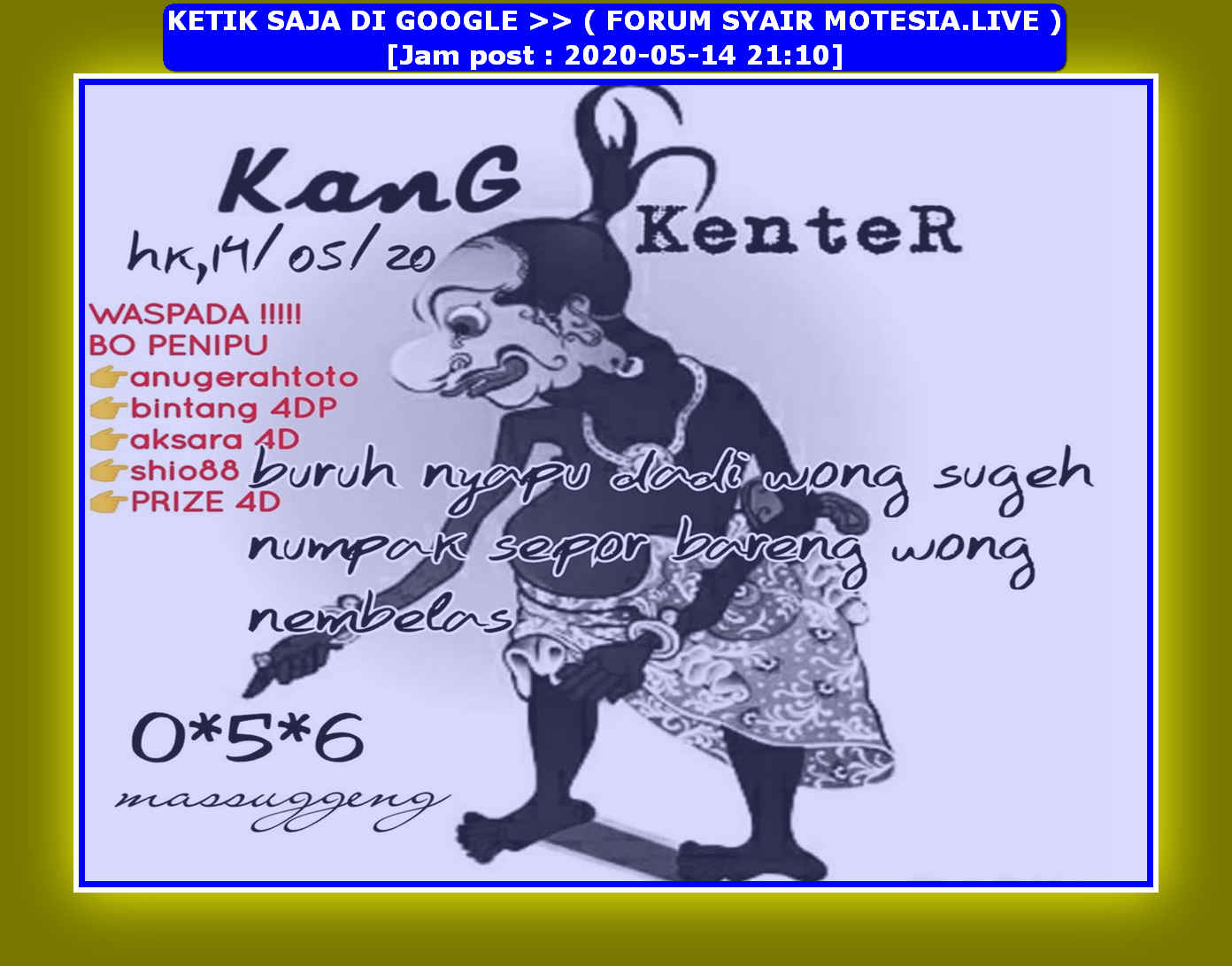 27 Ramalan Kalong Kenter Info Syair Mimpi Jebles