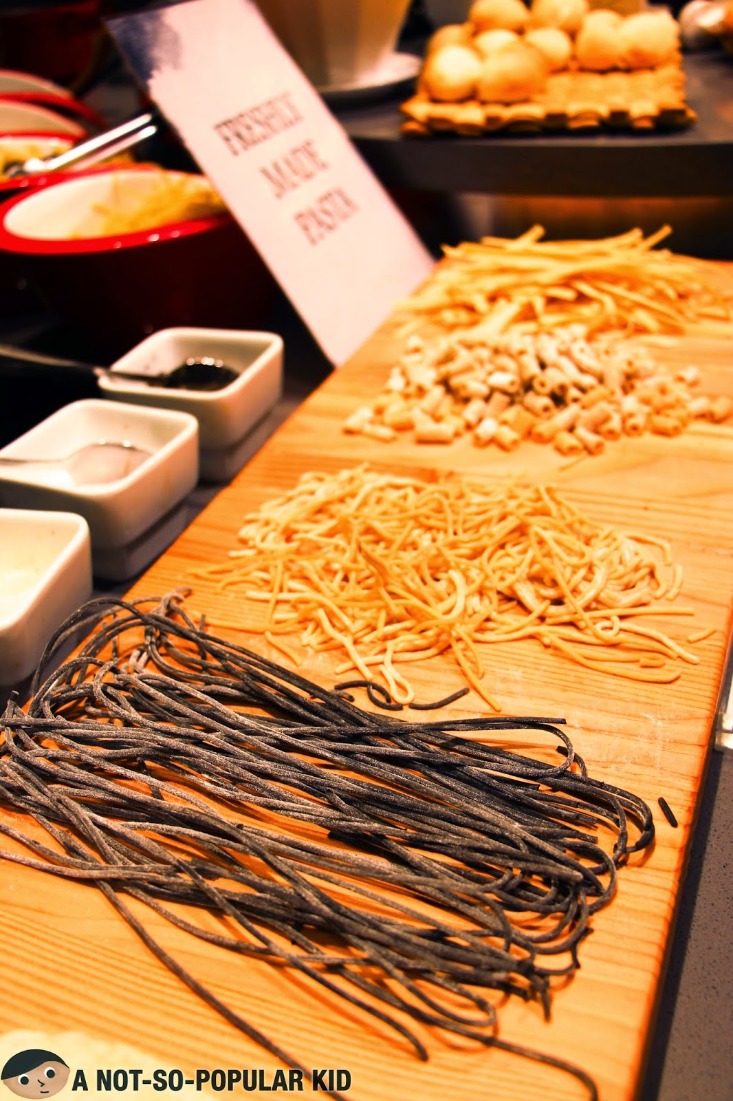 Freshly made pasta in Vikings Buffet
