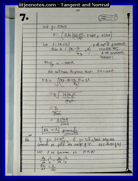 Tangent and Normal Notes2
