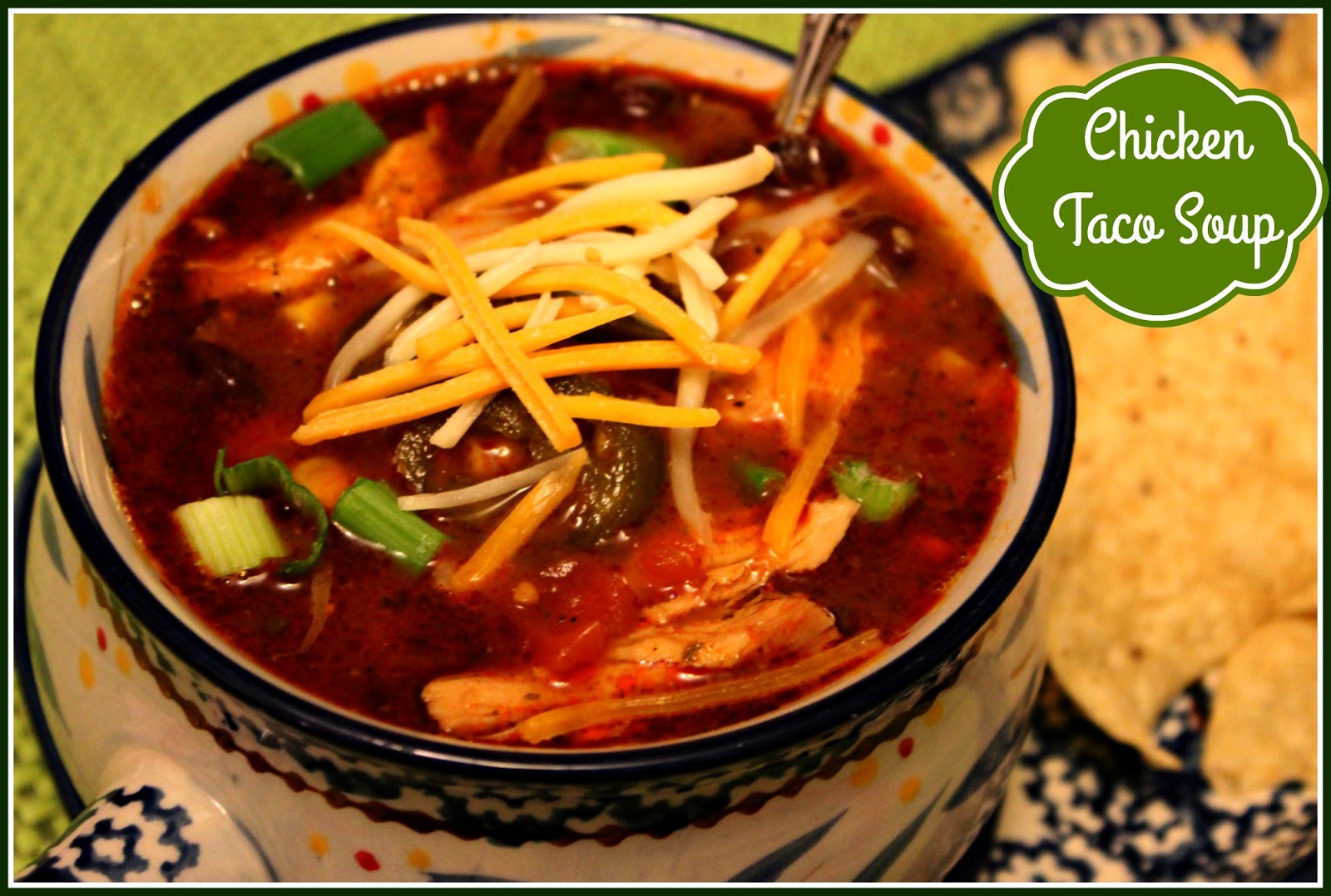 Sweet Tea and Cornbread Chicken Taco Soup!