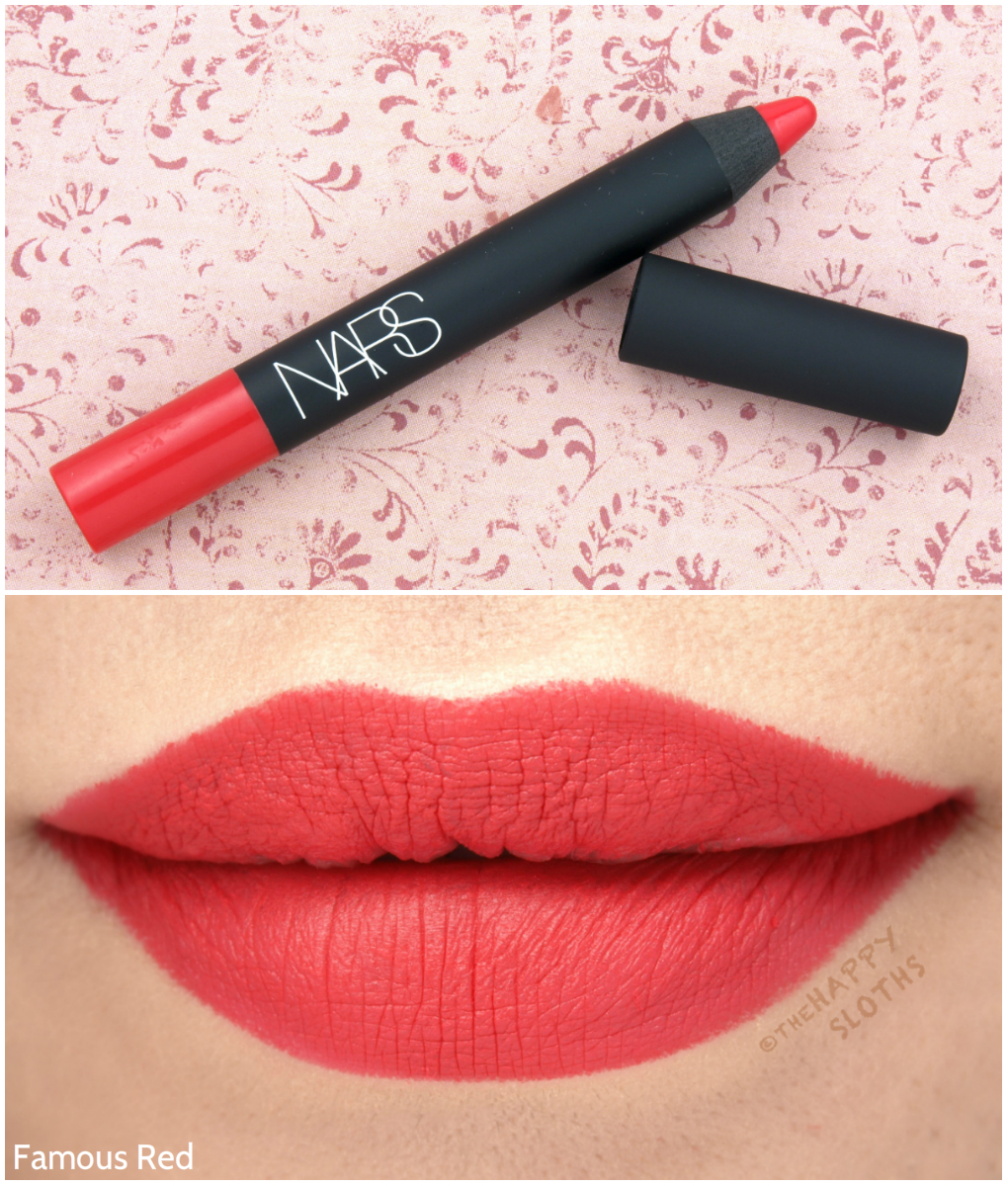 NARS Velvet Matte Lip Pencil in "Famous Red": Review and Swatches
