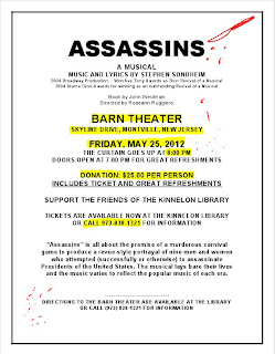 Kinnelon Friends Presents: Assassins, Barn Theater, May 25, 2012 