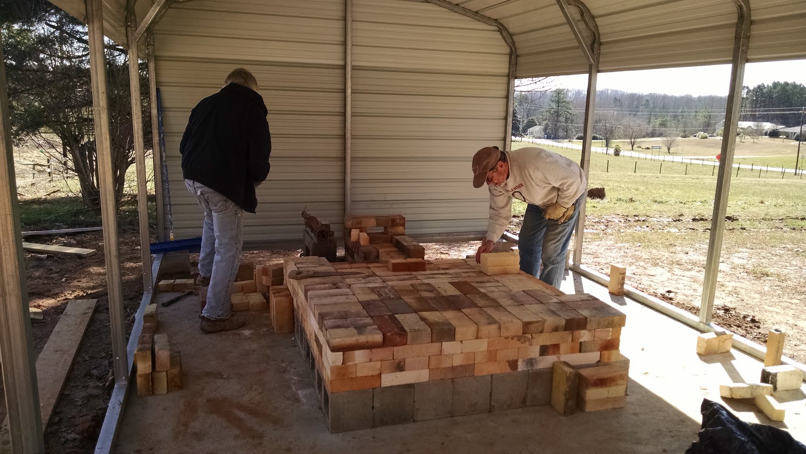 meesh's pottery Kiln Building Begins!