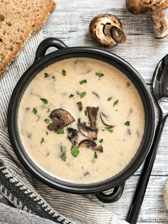 Creamy Garlic Mushroom Soup Recipe