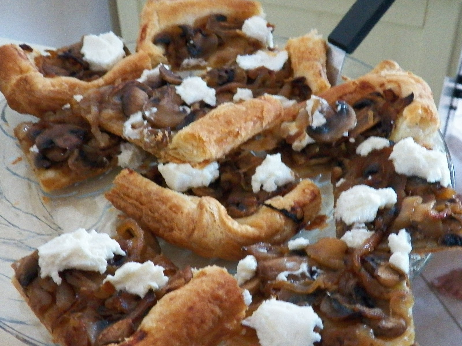 Onion and Mushroom Tart with Goat Cheese. Sid's Sea Palm Cooking