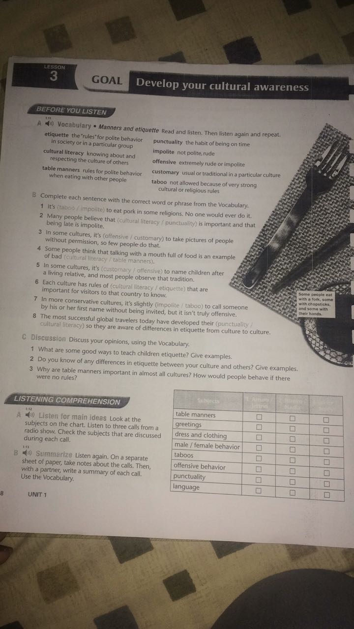 English Classes Top Notch 3 Unit 1