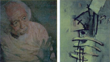 Lukisan Potret diri Affandi dan Lukisan Karya Hanafi