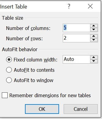 tinhoccoban.net - Hộp hội thoại Insert Table