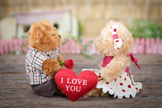 Teddy beard with a heart, romantic